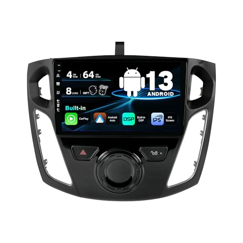 SXAUTO Android 12 IPS Autoradio Passt für Ford Focus (2012-2017) - Eingebaut Wireless Carplay/Android Auto/DSP/GPS - LED Kamera + MIC - [4G+64G] - DAB SWC WiFi Fast-Boot 360-Camera 4G - 2 Din 9 Zoll von SXAUTO