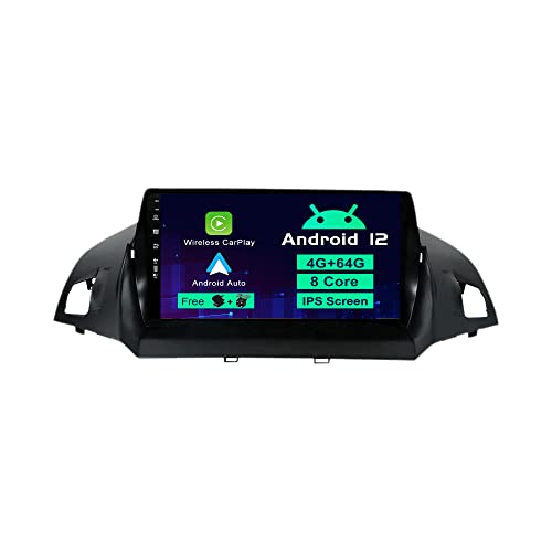 SXAUTO Android 12 IPS Autoradio Passt für Ford Kuga (2013-2018) - Eingebaut Wireless Carplay/Android Auto/DSP/GPS - LED Kamera + MIC - [4G+64G] - DAB SWC WiFi Fast-Boot 360-Camera 4G - 2 Din 9 Zoll von SXAUTO