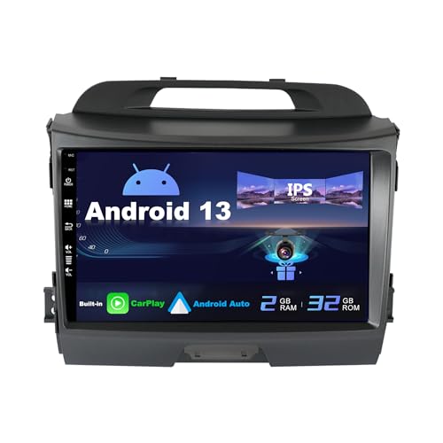 SXAUTO Android 13 Autoradio Passt für Kia Sportage(2010-2015) - Rückfahrkamera Canbus MIC KOSTENLOS - [2G+32G] - 8 Zoll 2 Din -Unterstützen DAB/Lenkradsteuerung/4G/WiFi/Bluetooth/Android Auto/Carplay von SXAUTO