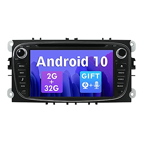 SXAUTO Autoradio Android 10 Passt für Ford Mondeo/Focus/Fusion/Transit/Fiesta/Galaxy - Kamera Canbus KOSTENLOS - [2G+32G] - 2 Din - Unterstützen DAB Lenkradsteuerung WiFi 4G BT Carplay Android Auto von SXAUTO