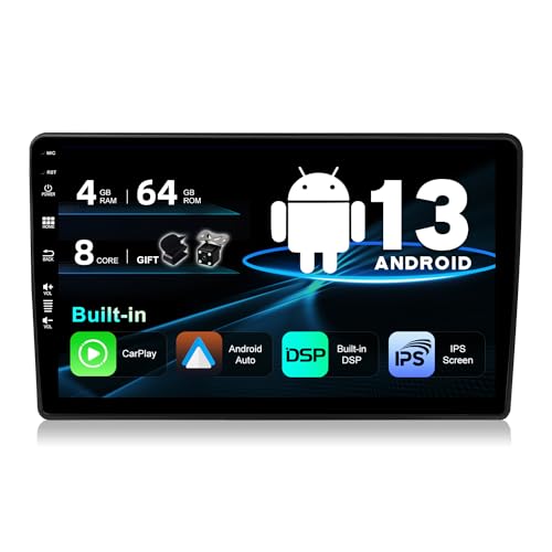 SXAUTO Autoradio Android 13 Passt für Audi A4 (2003-2011) - [Built-in Carplay/Android Auto/DSP] - LED Kamera MIC KOSTENLOS - 4G+64G - 9 Zoll 2 Din - Unterstützen DAB Lenkradsteuerung 4G WiFi bluetooth von SXAUTO