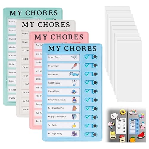 Checklist Boards, 4 Stück Memo Checklist Boards, To Do List Checklist Board mit 40 Blanko Papier für RV Zuhause Reisen Zeitplan Lernplanung Erinnerung 20 x 12 cm Rosa Blau Grün Weiß von SXCCNW