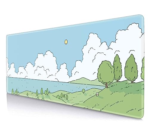 SXCKANG Kawaii Anime Mauspad, Natur Mousepad Niedlich, Minimalistische Tier Schreibtischmatte, Bunny Cat Schreibtischunterlage, Extra großes Mauspad, 31,5 x 11,8 Zoll, Grün und Blau Natur SXCKANG Kawaii Anime Mauspad, Natur Mousepad Niedlich, Minimalistische Tier Schreibtischmatte, Bunny Cat Schreibtischunterlage, Extra großes Mauspad, 31,5 x 11,8 Zoll, Grün und Blau Natur von SXCKANG