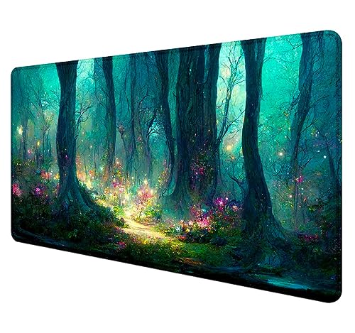 SXCKANG Mystic Forest XL-Mauspad, Stimmungs-Schreibtischmatte, Tastaturmatte, großes Computer-Mauspad, komplettes Schreibtisch-Dekor-Zubehör, Gaming-Schreibtischunterlage – 90 x 40 cm SXCKANG Mystic Forest XL-Mauspad, Stimmungs-Schreibtischmatte, Tastaturmatte, großes Computer-Mauspad, komplettes Schreibtisch-Dekor-Zubehör, Gaming-Schreibtischunterlage – 90 x 40 cm von SXCKANG