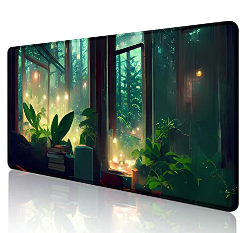 SXCKANG Grüne Schreibtischunterlage Pflanzen, ästhetisches Mauspad, groß, XXL, Gaming-Schreibtischmatte, Regentag, große Lange Schreibtischunterlage für Arbeit, Spiel, Büro, Computerzubehör – 90,9 x SXCKANG Grüne Schreibtischunterlage Pflanzen, ästhetisches Mauspad, groß, XXL, Gaming-Schreibtischmatte, Regentag, große Lange Schreibtischunterlage für Arbeit, Spiel, Büro, Computerzubehör – 90,9 x von SXCKANG