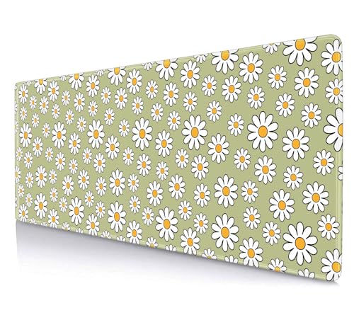 SXCKANG Niedliches grünes Gaming-Mauspad, Gänseblümchen, großes Mauspad, rutschfeste Gummiunterseite, Schreibtischmatte, erweitertes Mauspad für Frauen, Heimbüro, 80 x 30 cm SXCKANG Niedliches grünes Gaming-Mauspad, Gänseblümchen, großes Mauspad, rutschfeste Gummiunterseite, Schreibtischmatte, erweitertes Mauspad für Frauen, Heimbüro, 80 x 30 cm von SXCKANG