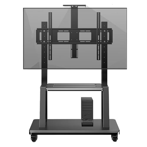 SXDHOCDZ TV-Rahmen, TV-Ständer rollend, kaltgewalzt, starr, Gesamtbasis verbreitert, geeignet für 55 * 100-Zoll-Fernseher(Black,55 * 100/619) von SXDHOCDZ