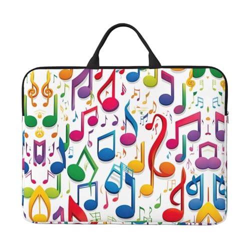 Bunte Musiknoten 1 Basics Laptop-Tragetasche, 41,5 cm (16,5 Zoll) Tasche für Laptop/Notebook/Tablet, wasserdichte Aktentasche von SXOOGE