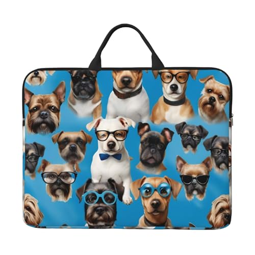 Deutsch Kurzhaar-Pointer in Brille, Laptop-Tragetasche, 41,5 cm (16,5 Zoll) Tasche für Laptop/Notebook/Tablet, wasserdichte Aktentasche von SXOOGE
