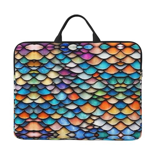 Farbige Fischschuppen Basics Laptop-Tragetasche, 41,5 cm (16,5 Zoll) Tasche für Laptop/Notebook/Tablet, wasserdichte Aktentasche von SXOOGE