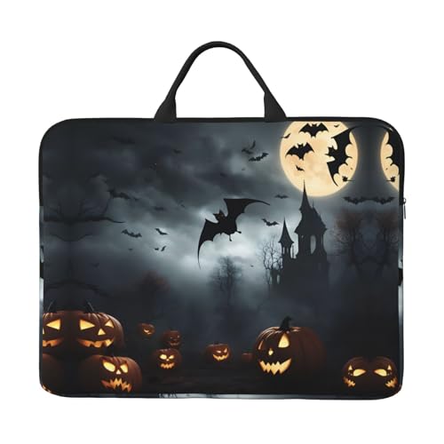 Halloween Flying Bats 4 Basics Laptop-Tragetasche, 41,5 cm (16,5 Zoll) Tasche für Laptop/Notebook/Tablet, wasserdichte Aktentasche von SXOOGE