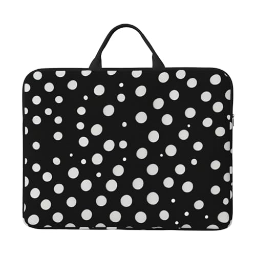 Laptop-Tasche, 41,5 cm (16,5 Zoll), für Laptop/Notebook/Tablet, wasserdichte Aktentaschen-Hülle, Weiß mit Punktemuster von SXOOGE
