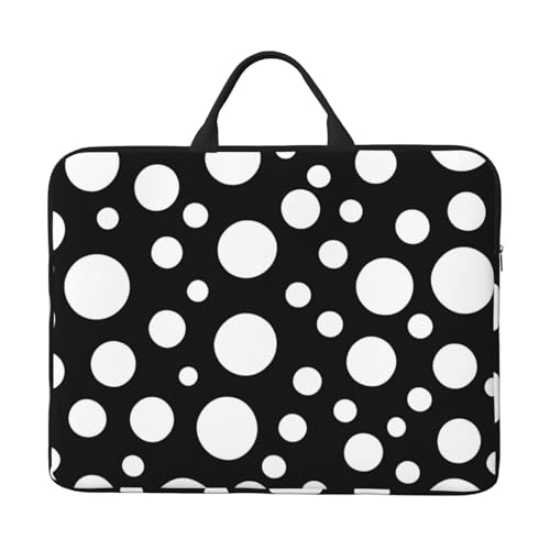 Laptop-Tasche, 41,9 cm (16,5 Zoll), für Laptop/Notebook/Tablet, wasserdicht, Schwarz / Weiß gepunktet von SXOOGE