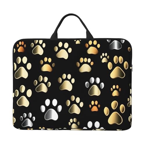 Laptop-Tasche, Motiv: Hundepfotenabdrücke, 41,9 cm (16,5 Zoll), für Laptop/Notebook/Tablet, wasserdichte Aktentasche von SXOOGE