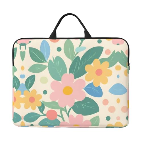 Laptop-Tasche, gepunktet, Blumen, 41,5 cm (16,5 Zoll), für Laptop/Notebook/Tablet, wasserdichte Aktentasche von SXOOGE