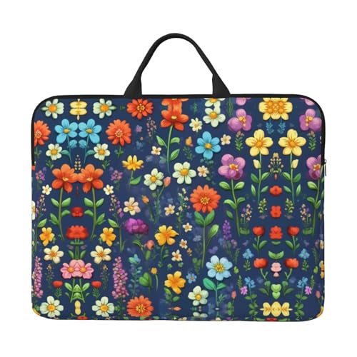 Laptop-Tasche mit niedlichem Blumenmotiv, 41,9 cm (16,5 Zoll) Laptop/Notebook/Tablet, wasserdichte Aktentasche von SXOOGE