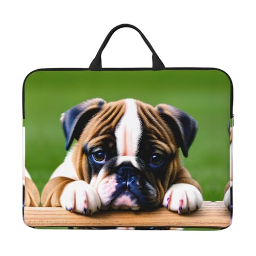 Laptop-Tasche mit niedlichem Bulldoggen-Motiv, 41,5 cm (16,5 Zoll), für Laptop/Notebook/Tablet, wasserdichte Aktentasche von SXOOGE