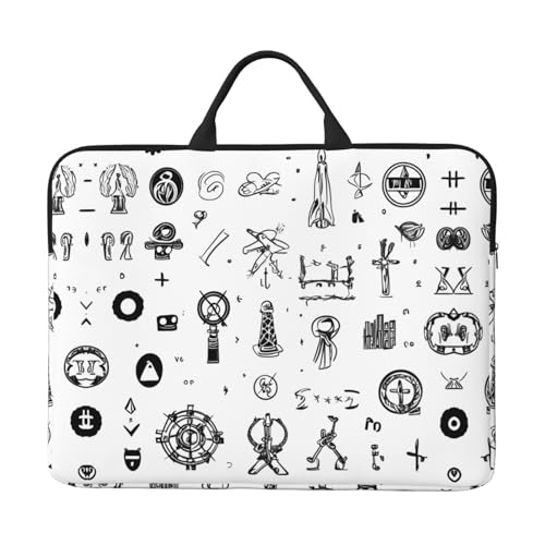 Zeichensprache Alphabet Basics Laptop-Tragetasche, 41,5 cm (16,5 Zoll) Tasche für Laptop/Notebook/Tablet, wasserdichte Aktentasche Cover von SXOOGE