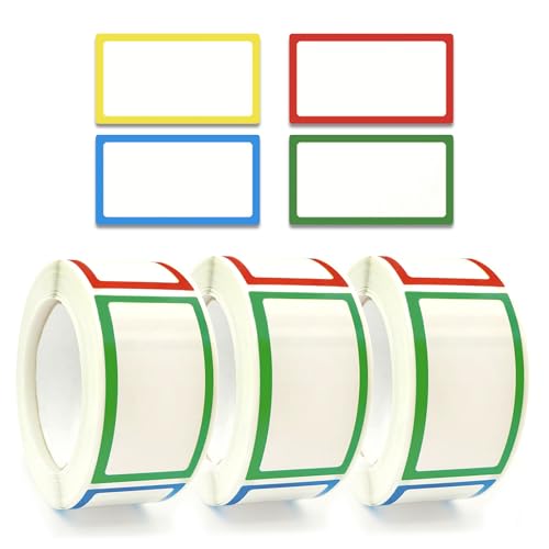 750 Stück Klebeetiketten zum Beschriften, Aufkleber zum Beschriften Namensschild Aufkleber Selbstklebend Klebeetiketten Namensschildaufkleber mit Farbigen Rändern Bunte Name Tag Sticker 750 Stück Klebeetiketten zum Beschriften, Aufkleber zum Beschriften Namensschild Aufkleber Selbstklebend Klebeetiketten Namensschildaufkleber mit Farbigen Rändern Bunte Name Tag Sticker von SXTDKMJ