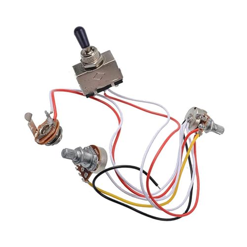 Gitarrenkabelbaum 3-Wege-Kippschalter 500-k-Potentiometer mit Kabelbaum für LP-Gitarren mit zwei Tonabnehmern(Black Cap) von SXTYOPT