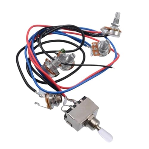 Gitarrenkabelbaum Für LP Elektrische Gitarre Pickup Kabelbaum Kit 2T2V 500K Potentiometer mit Drei weg Schalter Gitarrenkabelbaum Für LP Elektrische Gitarre Pickup Kabelbaum Kit 2T2V 500K Potentiometer mit Drei weg Schalter von SXTYOPT