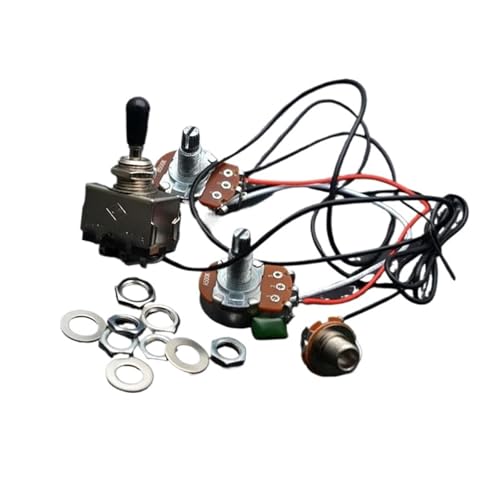 Gitarrenkabelbaum Kabelbaum vorverdrahteter Dual Pickup 500 K großes Potentiometer Dreiwege Kippschalter für LP E-Gitarren Gitarrenkabelbaum Kabelbaum vorverdrahteter Dual Pickup 500 K großes Potentiometer Dreiwege Kippschalter für LP E-Gitarren von SXTYOPT