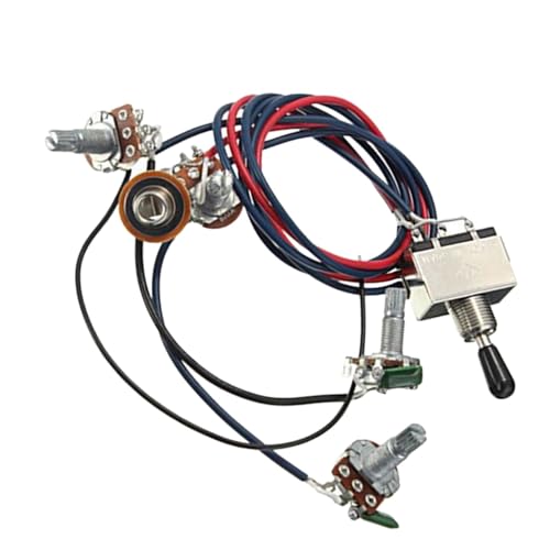Gitarrenkabelbaum LP Gitarre Pickup Kabelbaum Kit 2T2V 500K Potentiometer Drei weg Schwarz Kondensator Gitarrenkabelbaum LP Gitarre Pickup Kabelbaum Kit 2T2V 500K Potentiometer Drei weg Schwarz Kondensator von SXTYOPT