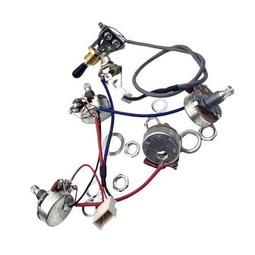 Gitarrenkabelbaum Vorverdrahtetes Verdrahtungsset für LP SG DOT-Gitarren mit 1 Kippschalter und 4 Potentiometerbuchsen. 2 Farben erhältlich(Gold) von SXTYOPT