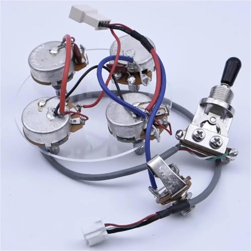 Gitarrenkabelbaum Vorverdrahtetes Verdrahtungsset für LP SG DOT-Gitarren mit 1 Kippschalter und 4 Potentiometerbuchsen. 2 Farben erhältlich(Silver) von SXTYOPT