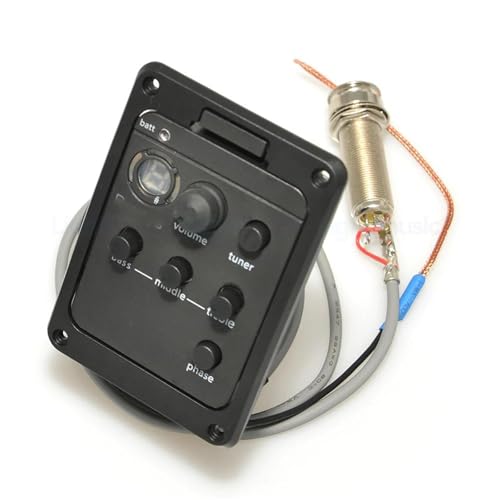 Tonabnehmer Akustik 4-Band Akustikgitarre Pickup Preamp Equalizer Tuner Piezo Mikrofon Metronom 6 Spezifikationen(101 3 Band) von SXTYOPT