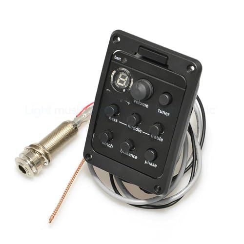 Tonabnehmer Akustik 4-Band Akustikgitarre Pickup Preamp Equalizer Tuner Piezo Mikrofon Metronom 6 Spezifikationen(201 No Mic) von SXTYOPT