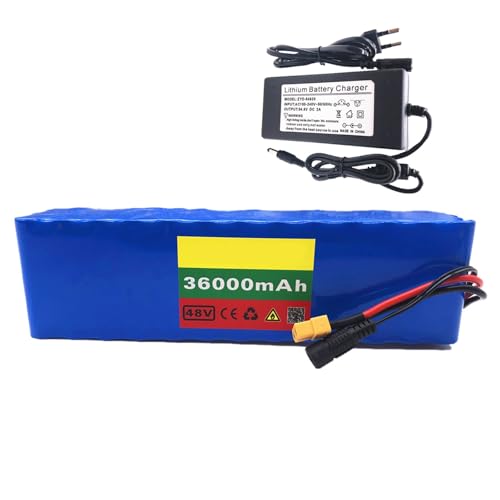 48 V 36 Ah 13S3P E-Bike Lithium-Ionen-Akkupack mit Ladegerät, eingebautem BMS-Schutz, ideal für 200–1500 W Elektrofahrradmotor, XT60-Stecker 48 V 36 Ah 13S3P E-Bike Lithium-Ionen-Akkupack mit Ladegerät, eingebautem BMS-Schutz, ideal für 200–1500 W Elektrofahrradmotor, XT60-Stecker von SXYKXYDL