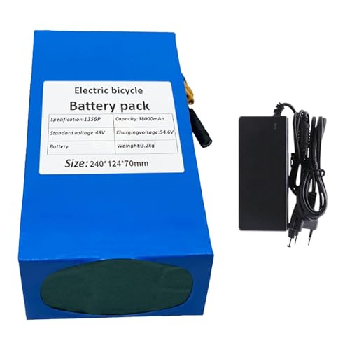 48 V 38 Ah 13S6P E-Bike Lithium-Ionen-Akkupack mit Ladegerät, eingebautem BMS-Schutz, ideal für 200–1800 W Elektrofahrradmotor, XT30-Stecker 48 V 38 Ah 13S6P E-Bike Lithium-Ionen-Akkupack mit Ladegerät, eingebautem BMS-Schutz, ideal für 200–1800 W Elektrofahrradmotor, XT30-Stecker von SXYKXYDL