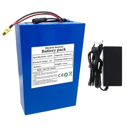 52 V 75 Ah 14S7P E-Bike Lithium-Ionen-Akkupack mit Ladegerät, eingebautem BMS-Schutz, ideal für 200–1500 W Elektrofahrradmotor, XT30-Stecker 52 V 75 Ah 14S7P E-Bike Lithium-Ionen-Akkupack mit Ladegerät, eingebautem BMS-Schutz, ideal für 200–1500 W Elektrofahrradmotor, XT30-Stecker von SXYKXYDL
