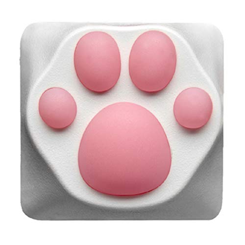 Zomoplus niedliche Katzenpfoten-Tastenkappe, Squishy Cat Toes, 1 Stück Tastenkappe für mechanische Tastatur, geeignet für Cherry MX/Gateron Switches-ESC-Tastenkappe (weiß rosa) von SYA
