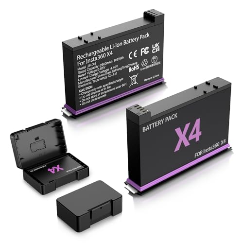 SYACHI 2-Pack Akku für Insta360 X4 Akku, Ersatzakku 2380mAh, Akku Kompatibel mit Insta360 X4 Kamera, Batteria für Insta360 x4 Zubehör von SYACHI