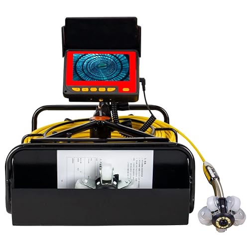 SYANSPAN Kanalisationskamera 30,5 m, 10,9 cm LCD-Monitor, 17 mm Rohr-Inspektionskamera mit 12 LED-Lichtern, wasserdichte IP68 Kanalisationskamera für Klempner, Hausbesitzer (30 m, 16 GB DVR) von SYANSPAN