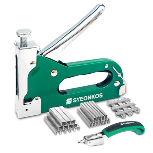 SYEONKOS Wandhefter Handtacker, 3-in-1 Multifunktions-Holzhefter mit Hefter und 3000-Klammern, Geeignet für Möbelholz, Wanddekoration, Schreinerei und DIY SYEONKOS Wandhefter Handtacker, 3-in-1 Multifunktions-Holzhefter mit Hefter und 3000-Klammern, Geeignet für Möbelholz, Wanddekoration, Schreinerei und DIY von SYEONKOS