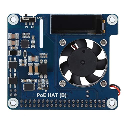 SYH&AQYE Erweiterungskarte für Pi 4b 3bPOE, POE HAT Karte, Mit Lüfter, Unterstützt 802.3af Bei Kompatiblem Netzwerk, 5 V USB A und 12 V Header Ausgängen Zur Nutzung Weiterer Peripheriegeräte von SYH&AQYE