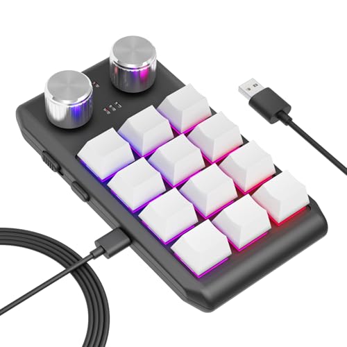 SYH&AQYE EIN Handed Mechanical Gaming Keyboard Kabel verdrahtet, 12 Tast (Weiß) von SYH&AQYE