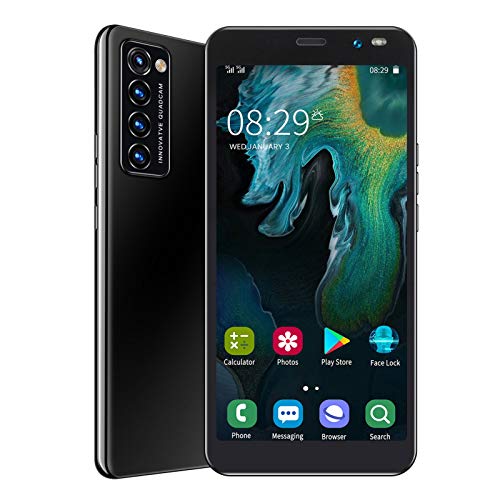 SYH&AQYE Entsperrtes Smartphone mit Gesichtserkennung, 5,45 Zoll HD Vollbild Handy, 512 MB RAM, 4 GB ROM, Dual Kamera mit Dual SIM Kartensteckplätzen für Android4.4.2, WiFi BT FM(Schwarz) von SYH&AQYE