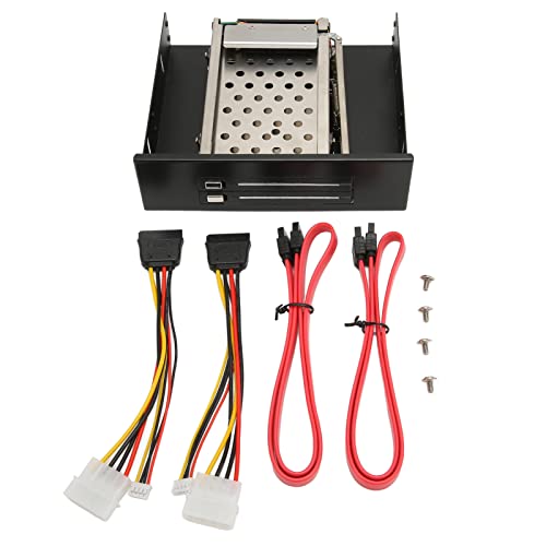 SYH&AQYE Internes 2,5 Zoll Festplattengehäuse mit Zwei Schächten, Montagehalterung, 6 Gbit/s, Hot Swap, Mobiler HDD Rack Käfig mit Festplattenstärke für 5,25 Zoll Diskettenlaufwerkschacht SYH&AQYE Internes 2,5 Zoll Festplattengehäuse mit Zwei Schächten, Montagehalterung, 6 Gbit/s, Hot Swap, Mobiler HDD Rack Käfig mit Festplattenstärke für 5,25 Zoll Diskettenlaufwerkschacht von SYH&AQYE