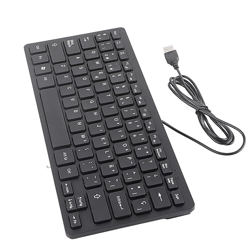 SYH&AQYE Kabelgebundene Mini Tastatur mit 78 Tasten, Tragbare Tastatur mit USB-Schnittstelle und Spritzwassergeschütztem Design, Ultradünne, Leise Business Tastatur für Desktop, Computer, PC von SYH&AQYE