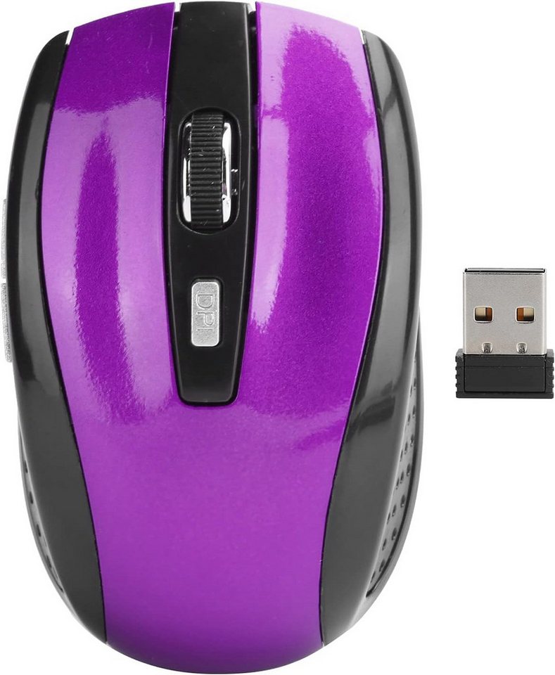 SYH&AQYE mit USB Mini Empfänger, 2,4 G Ergonomische Optische 250 Hz 1600 DPI Maus (USB, Sofort startbereit Keine Treiber nötig – der Plug-and-Play-Empfänger) von SYH&AQYE