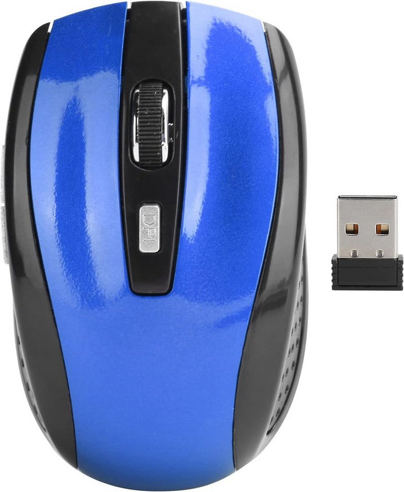 SYH&AQYE mit USB Mini Empfänger, 2,4 G Ergonomische Optische 250 Hz 1600 DPI Maus (USB, Sofort startbereit Keine Treiber nötig – der Plug-and-Play-Empfänger) von SYH&AQYE