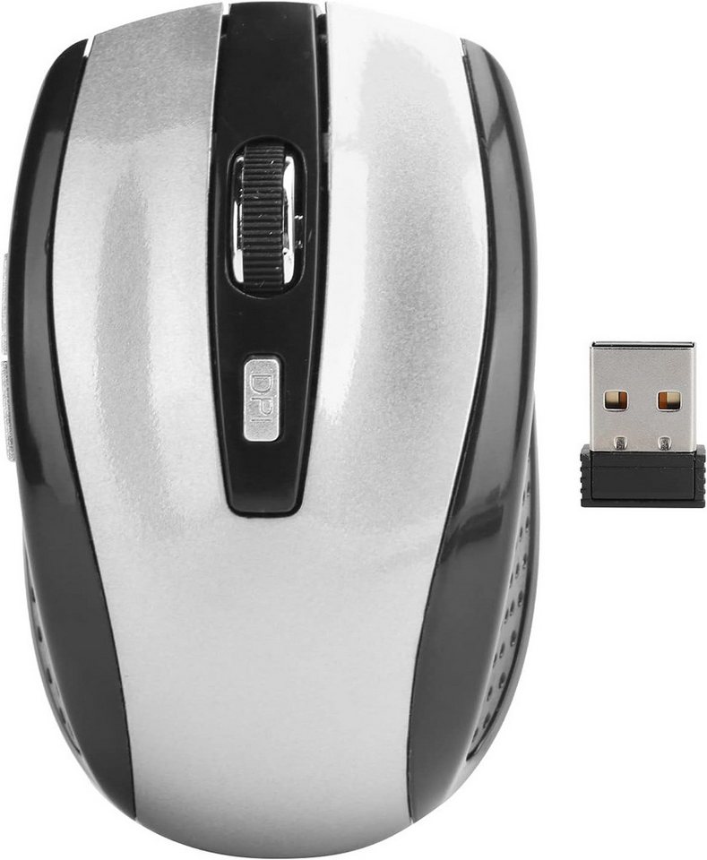 SYH&AQYE mit USB Mini Empfänger, 2,4 G Ergonomische Optische 250 Hz 1600 DPI Maus (USB, Sofort startbereit Keine Treiber nötig – der Plug-and-Play-Empfänger) von SYH&AQYE