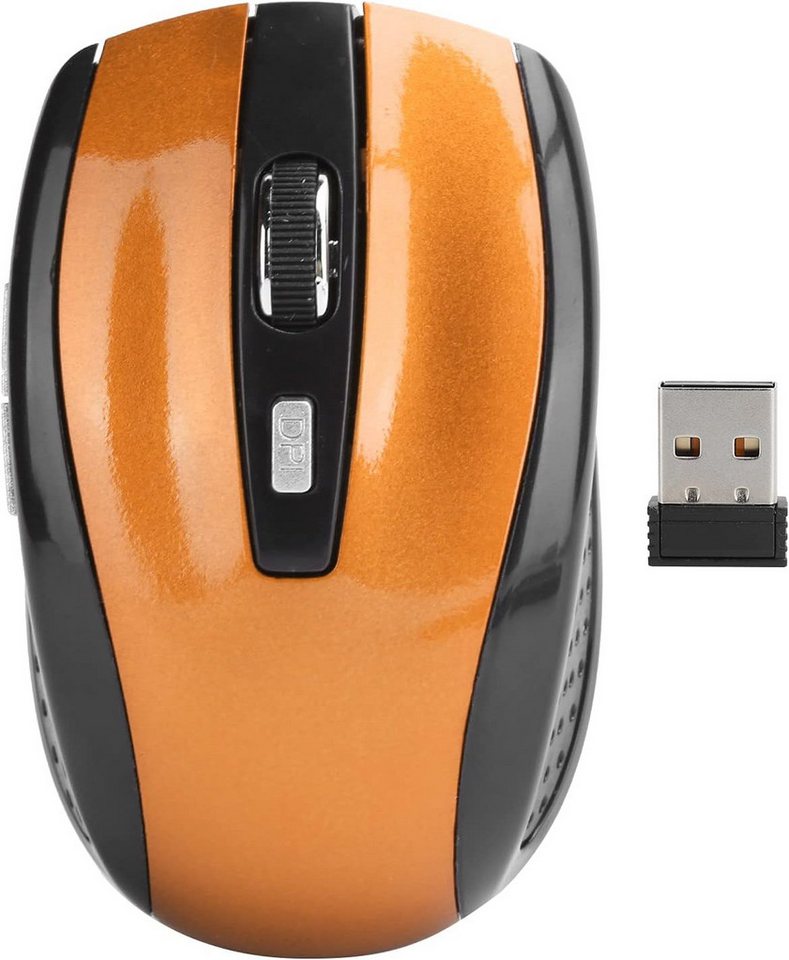 SYH&AQYE mit USB Mini Empfänger, 2,4 G Ergonomische Optische 250 Hz 1600 DPI Maus (USB, Sofort startbereit Keine Treiber nötig – der Plug-and-Play-Empfänger) von SYH&AQYE