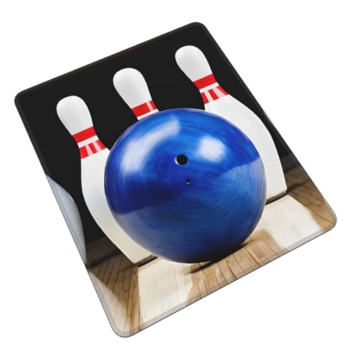 SYLALE Bowling bedrucktes Gaming-Mauspad, 7,9 x 9,5 Zoll Laptop-Mauspad, Computer-Mauspad, Gummi-Schreibtischunterlage von SYLALE
