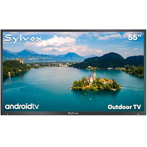 SYLVOX 55" Outdoor TV 4K HDR Smart TV Sprachfernbedienung 2000nits Dolby Audio IP55 Wasserdicht Chromecast hbbtv, DVB-T2/S2/C, DTV/ATV, 10bit 1.07Billion 178°Ansichtswinkel Pool Pro Series 2023 von SYLVOX