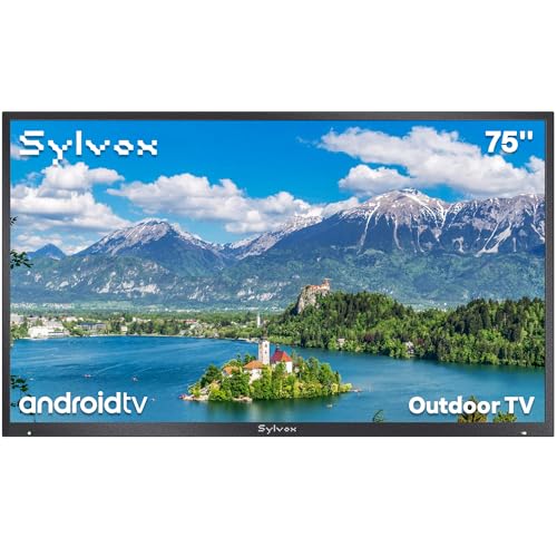 SYLVOX 75 Zoll Outdoor TV - 4K UHD Smart Android Fernseher, 2000nit, IP55 wasserdicht, sonnenlichtlesbar - Mit Voice Assistant & Bildschirmspiegelung - Ideal für Poolbereich, Garten, Terrasse SYLVOX 75 Zoll Outdoor TV - 4K UHD Smart Android Fernseher, 2000nit, IP55 wasserdicht, sonnenlichtlesbar - Mit Voice Assistant & Bildschirmspiegelung - Ideal für Poolbereich, Garten, Terrasse von SYLVOX